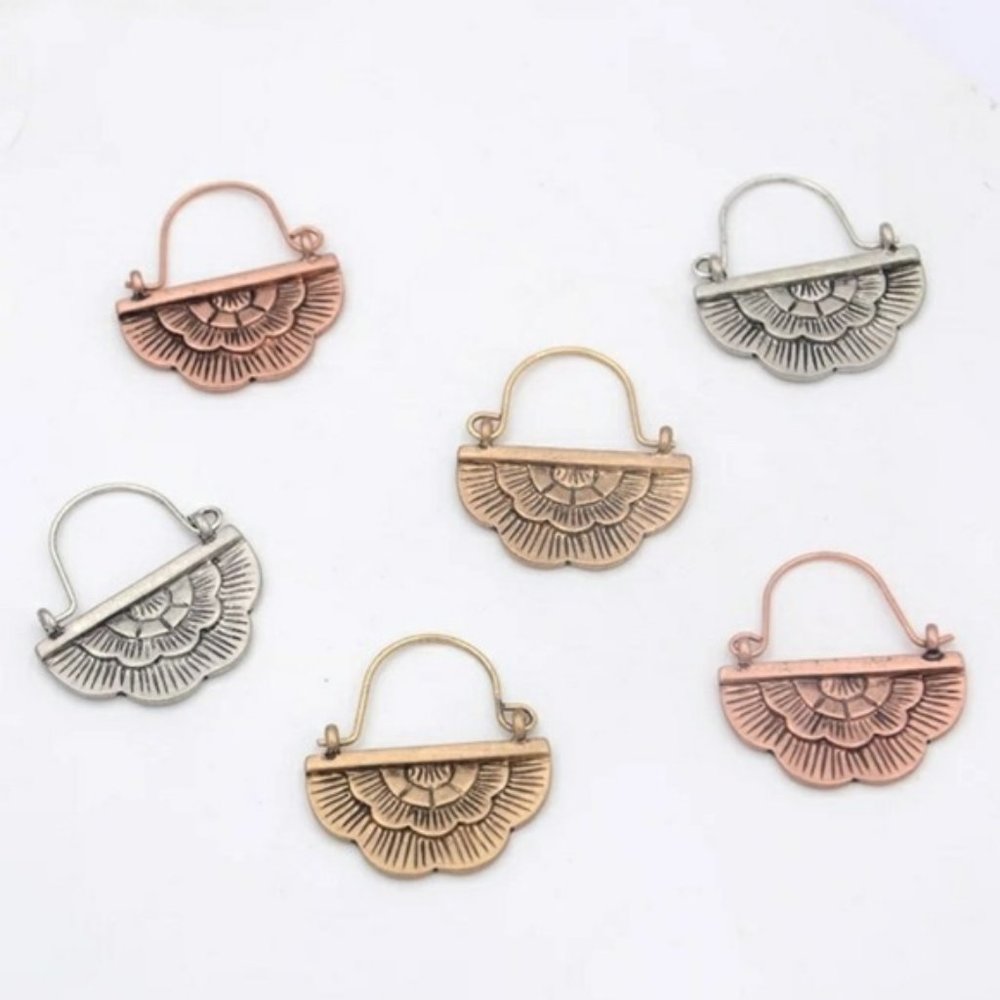 Boho Dangle Earrings Mini Hammered